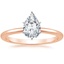 14K Rose Gold Six-Prong Petite Comfort Fit 1.5mm Solitaire Ring, smalltop view