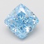 4.04 Ct. Fancy Vivid Blue Cushion Lab Grown Diamond