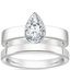 18K White Gold Vesper Ring with 2.5mm Soft Edge Quattro Wedding Ring
