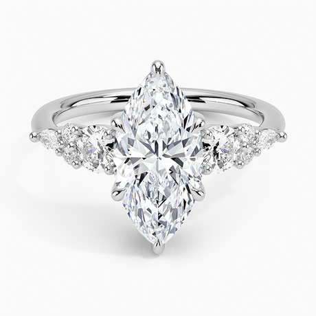 Three Stone Cluster Engagement Ring