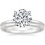 18K White Gold Flower Petal Diamond Ring with Petite Comfort Fit Wedding Ring