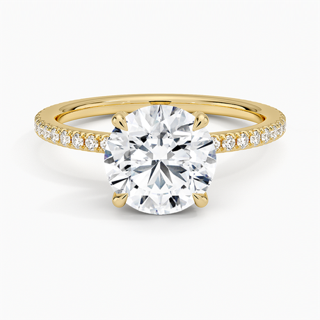 18K Yellow Gold Viviana Three-Quarter Coverage Diamond Ring
