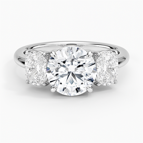Platinum Luxe Faye Elongated Cushion Three Stone Diamond Ring (1 ct. tw.)