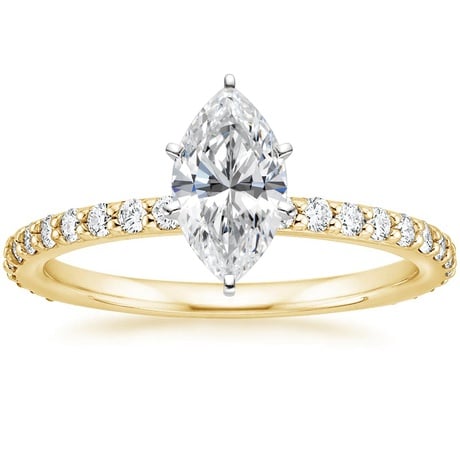 18K Yellow Gold Luxe Petite Shared Prong Diamond Bridal Set (3/4 ct. tw.)