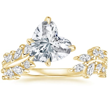 Asymmetrical Leaf Engagement Ring - Sweeping Ivy