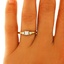 The Shayna Ring, smalltop view on a hand