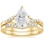 18KY Moissanite Chamise Diamond Bridal Set, smalltop view