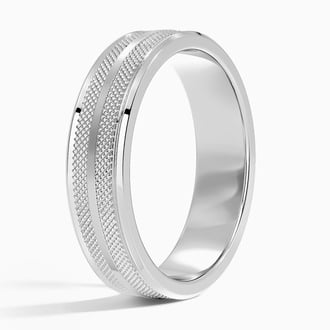 Maverick with Grooves 5.5mm Wedding Ring in Platinum