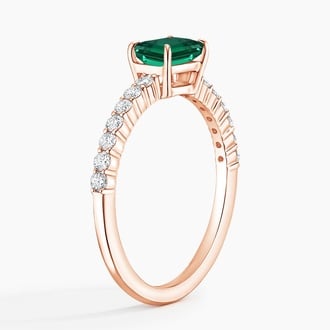 Beatrice Lab Grown Emerald and Diamond Ring (1/4 ct. tw.)