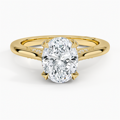 Cathedral Shoulder Diamond Accented Prong Setting