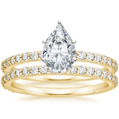 18K Yellow Gold Luxe Petite Shared Prong Diamond Bridal Set (3/4 ct. tw.)