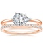 14K Rose Gold Horizontal Petite Comfort Fit Ring with Luxe Ballad Diamond Ring (1/4 ct. tw.)