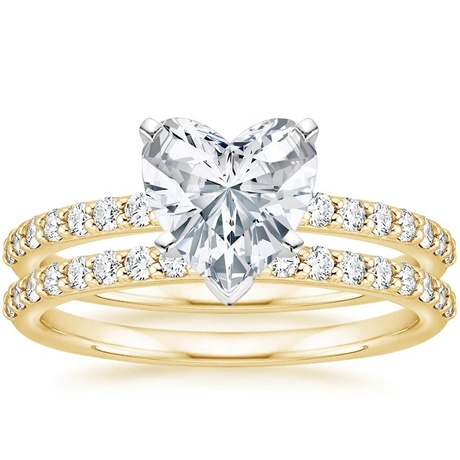 18K Yellow Gold Petite Shared Prong Bridal Set (1/2 ct. tw.)