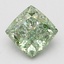 1.61 Ct. Fancy Vivid Green Cushion Lab Grown Diamond