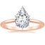 14K Rose Gold Secret Halo 1.5mm Diamond Ring, smalltop view