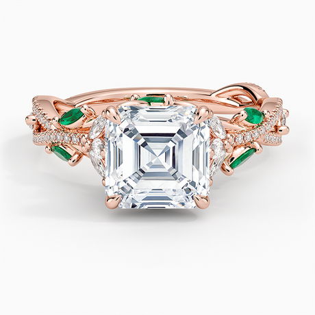 Luxe Secret Garden Lab Emerald and Diamond Ring