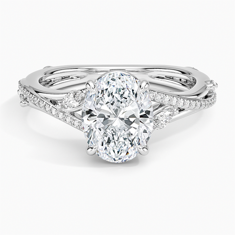 18K White Gold Begonia Vine Diamond Ring (1/4 ct. tw.)