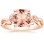 14K Rose Gold Budding Willow Solitaire Ring, smalltop view
