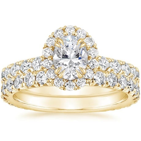 18K Yellow Gold Luxe Sienna Halo Diamond Bridal Set (1 3/8 ct. tw.)