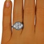 The Lenora Ring, smallzoomed in top view on a hand
