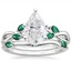 PT Moissanite Willow Bridal Set With Lab Emerald Accents, smalltop view