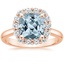 14K Rose Gold Lotus Flower Halo Diamond Ring (1/4 ct. tw.), smalltop view