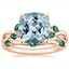 14KR Aquamarine Willow Bridal Set With Lab Emerald Accents, smalltop view