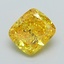 1.08 Ct. Fancy Vivid Yellow Cushion Lab Grown Diamond
