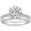 18K White Gold Sonora Diamond Ring with 2mm Comfort Fit Wedding Ring