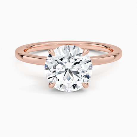 14K Rose Gold Secret Halo 1.5mm Diamond Ring