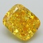 2.57 Ct. Fancy Vivid Yellow Cushion Lab Grown Diamond