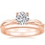 14K Rose Gold Twisted Vine Ring with 2mm Comfort Fit Wedding Ring