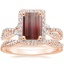 14K Rose Gold Luxe Willow Halo Diamond Ring (2/5 ct. tw.) with Petite Luxe Twisted Vine Diamond Ring (1/4 ct. tw.)