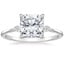 18K White Gold Petite Cometa Three Stone Diamond Ring, smalltop view