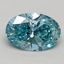 1.00 Ct. Fancy Vivid Green Blue Oval Lab Grown Diamond