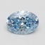 0.77 Ct. Fancy Vivid Blue Oval Lab Grown Diamond