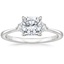 Platinum Shield Cut Three Stone Diamond Ring, smalltop view