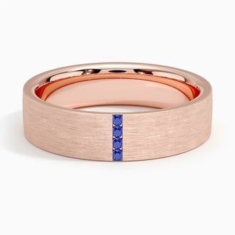 Horizon Sapphire 5.5mm Wedding Ring in 14K Rose Gold