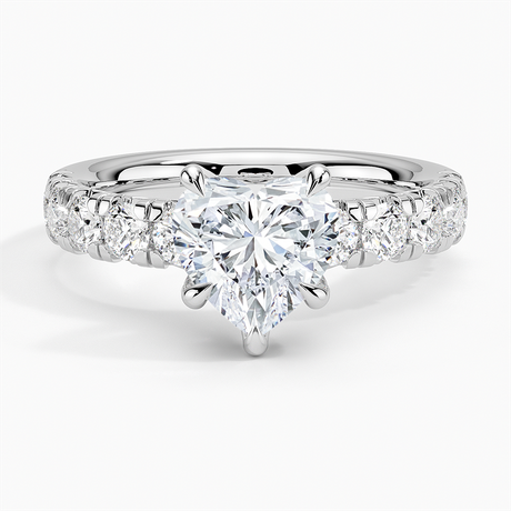 Luxe French Pave Diamond Engagement Ring