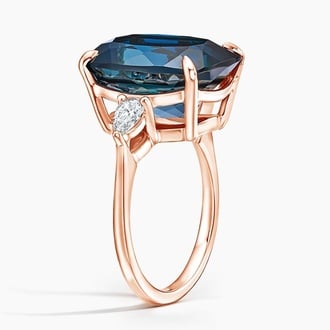 Soiree London Blue Topaz and Diamond Cocktail Ring