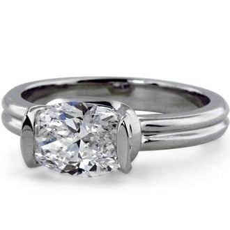 Custom Modern Horizontally Set Solitaire