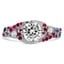 Custom Sweeping Diamond Ring with Ruby and Alexandrite Accents