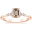 14K Rose Gold Nadia Diamond Ring, smalltop view