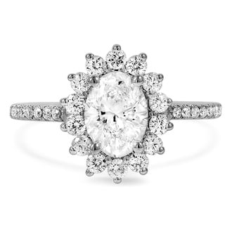 Custom Sunburst Oval Diamond Ring