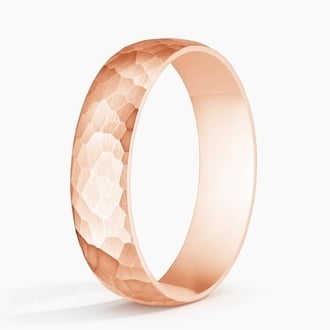 Canyon Matte Slim Profile 5mm Wedding Ring in 14K Rose Gold