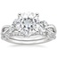 18KW Moissanite Willow Diamond Ring (1/8 ct. tw.) with Luxe Willow Diamond Wedding Ring (1/5 ct. tw.), smalltop view