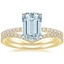 18KY Aquamarine Ballad Diamond Ring (1/8 ct. tw.) with Flair Diamond Ring (1/6 ct. tw.), smalltop view