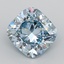 2.93 Ct. Fancy Intense  Blue Cushion Lab Grown Diamond