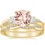 18KY Morganite Three Stone Petite Twisted Vine Diamond Bridal Set (1/2 ct. tw.), smalltop view