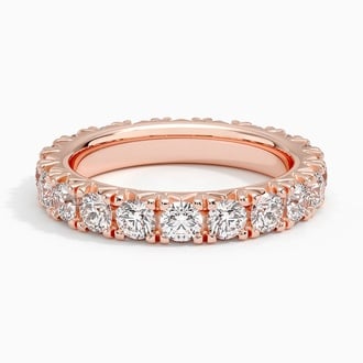 French Pavé Eternity Lab Diamond Ring (2 ct. tw.) in 14K Rose Gold